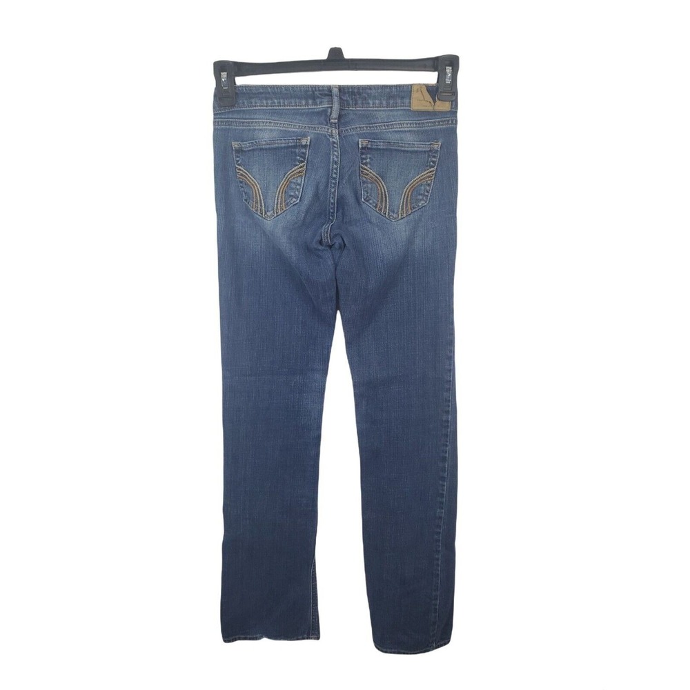 Hollister Jeans 3 Long Juniors Low Rise Medium Wash Straight Leg Casual Denim
